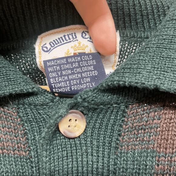 Country Classics Plaid Collared Knit Sweater Golf Polo Ramie Cotton Vintage - Picture 5 of 7